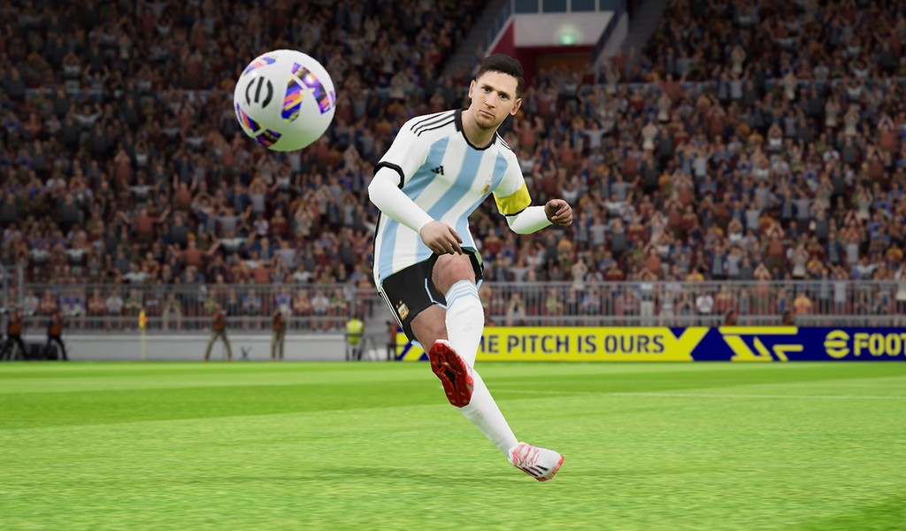 Messi pateando balón