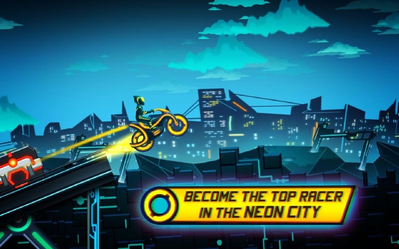Bike Race Game Traffic Rider Of Neon City APK MOD imagen 3