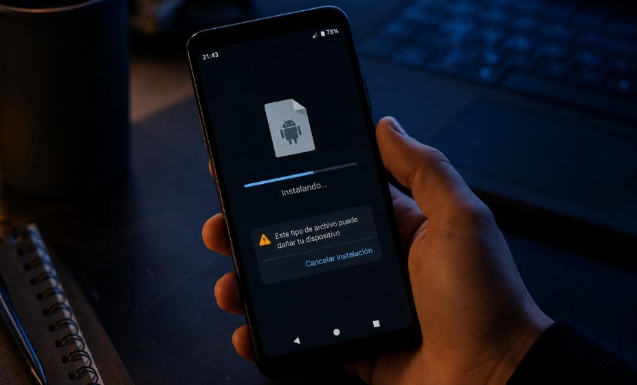 Detección de APKs falsas de casinos online en México en un teléfono Android